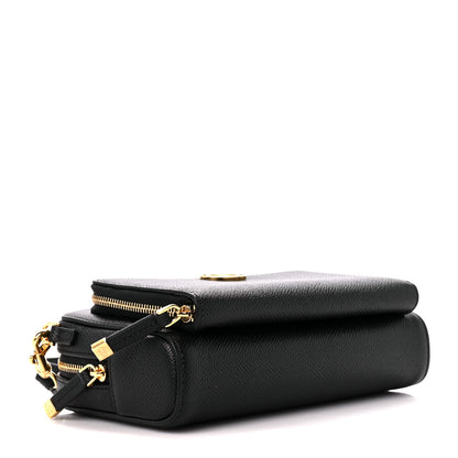 Christian Dior Grained Calfskin Caro Double Pouch Black 4 of 11