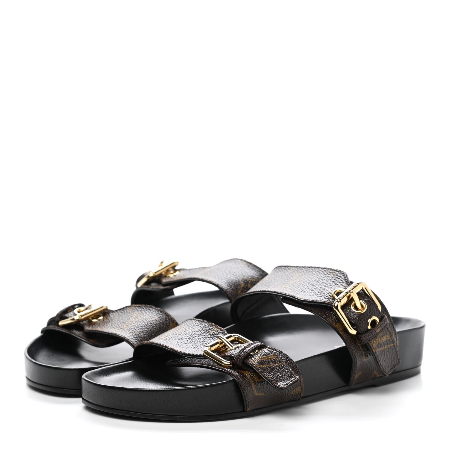Louis Vuitton Monogram Bom Dia Mule Sandals 36 Black 3 of 8