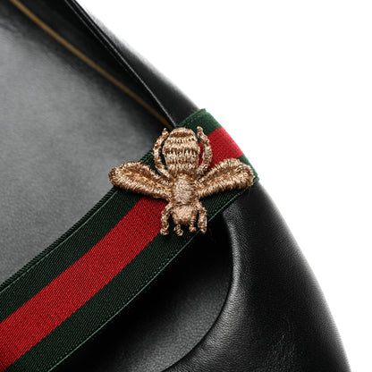 Gucci Calfskin Bayadere Bee Ballerina Flats 39.5 Black 6 of 10