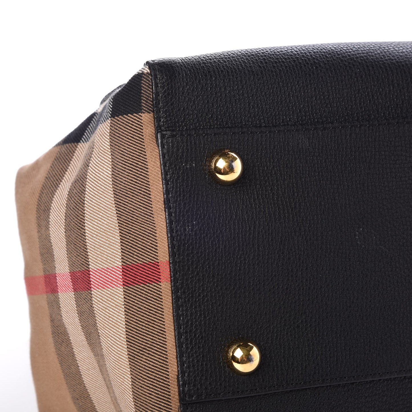 Grainy Calfskin House Check Small Canterbury Black