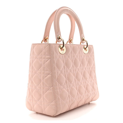 Christian Dior Lambskin Cannage Medium Lady Dior Light Pink 3 of 16