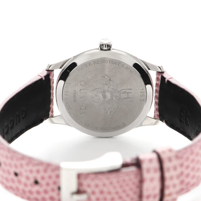 Gucci Stainless Steel Lizard Pink Mother of Pearl 29mm G-Timeless Charm Quartz Watch 4 of 5