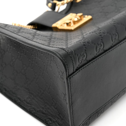 Gucci Guccissima Medium Padlock Tote Black 9 of 13