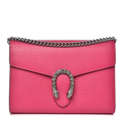Gucci Dollar Calfskin Crystal Mini Dionysus Chain Wallet Box Pink 1 of 9