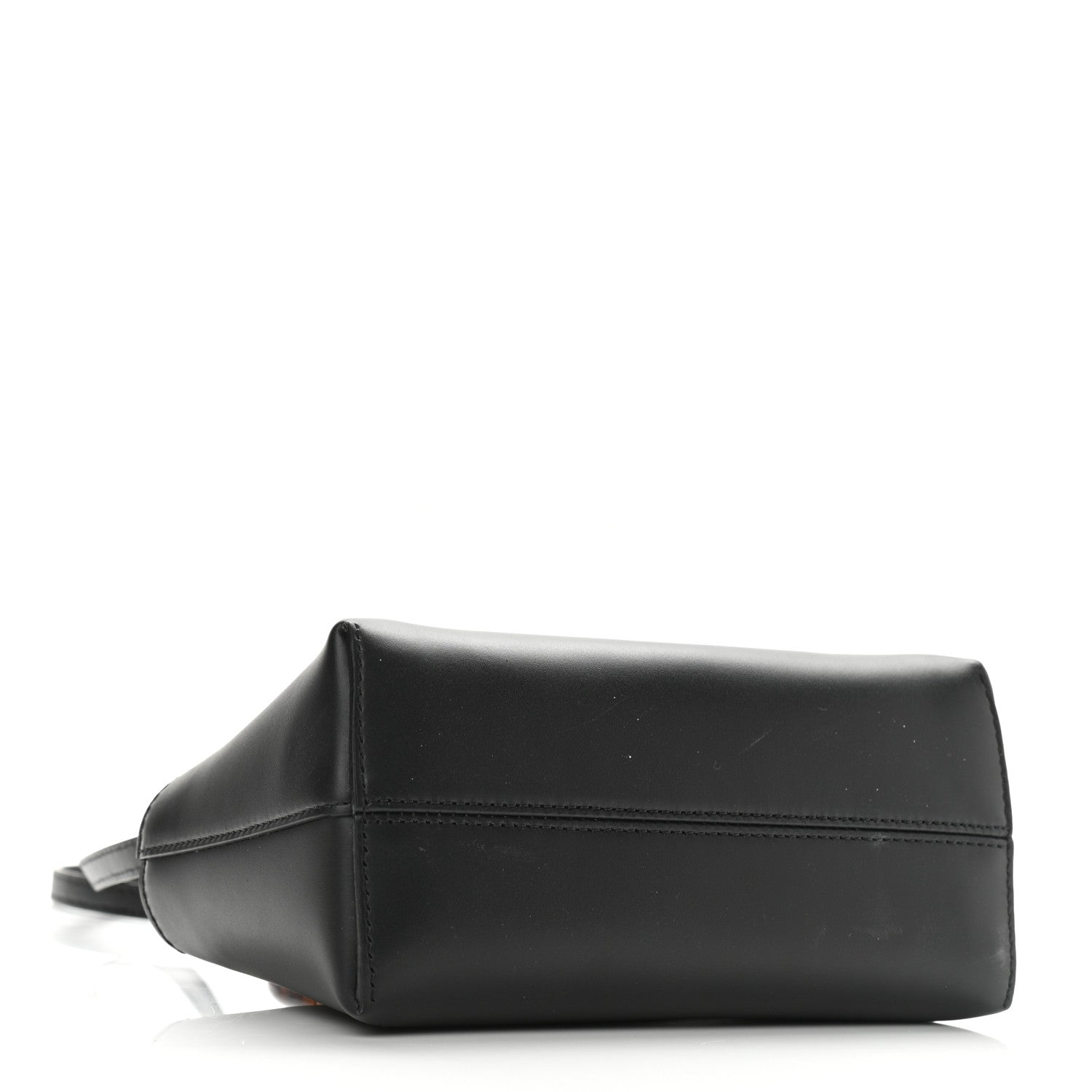 Fendi Vitello King Plexiglass Logo Embossed Mini By The Way Top Handle Boston Bag Black 4 of 11