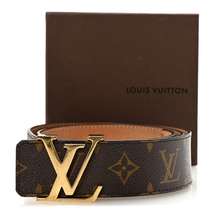 Louis Vuitton Calfskin Monogram 30mm LV Initiales Reversible Belt 80 32 Black 6 of 6