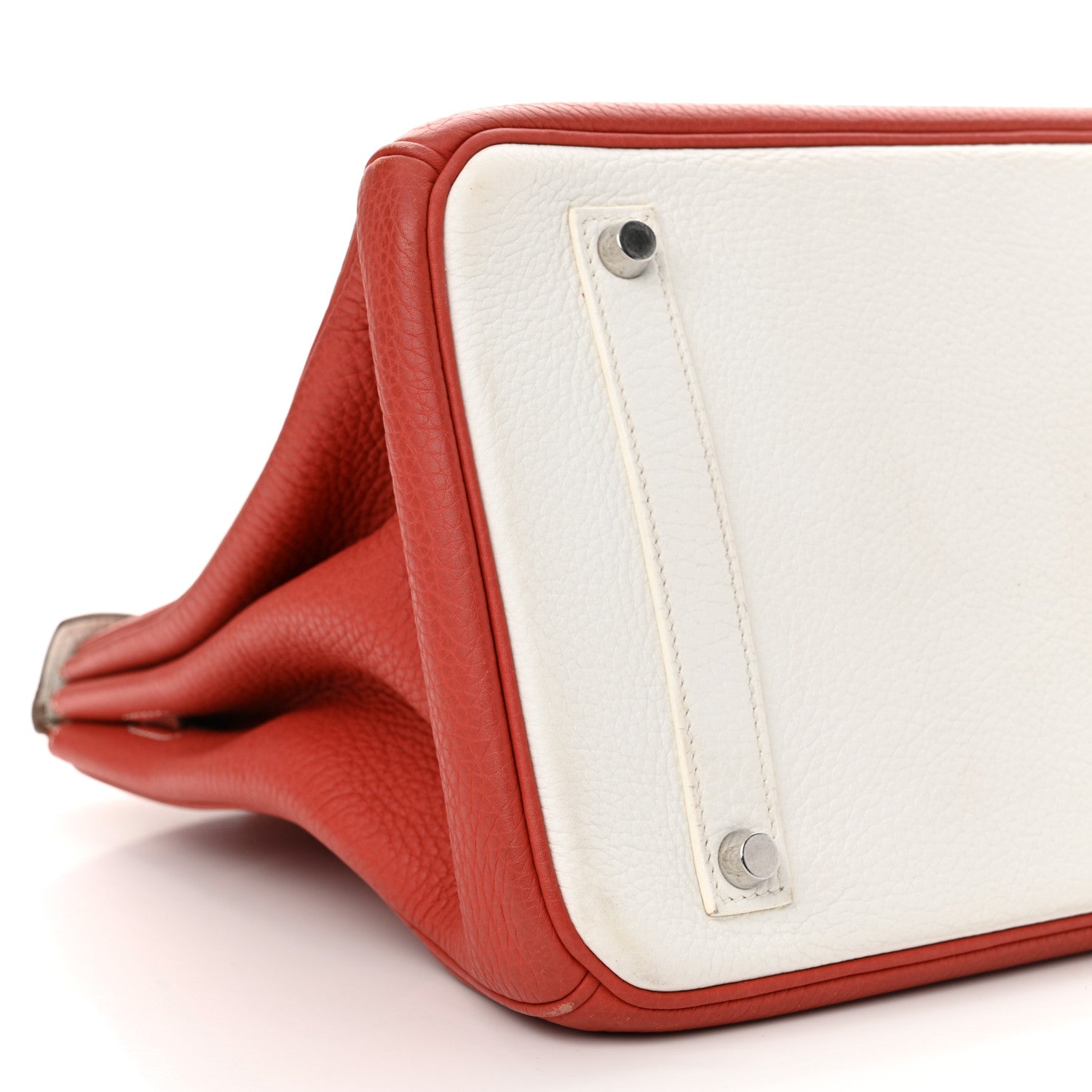 Hermes Taurillon Clemence Eclat Birkin 35 Sanguine White 10 of 22