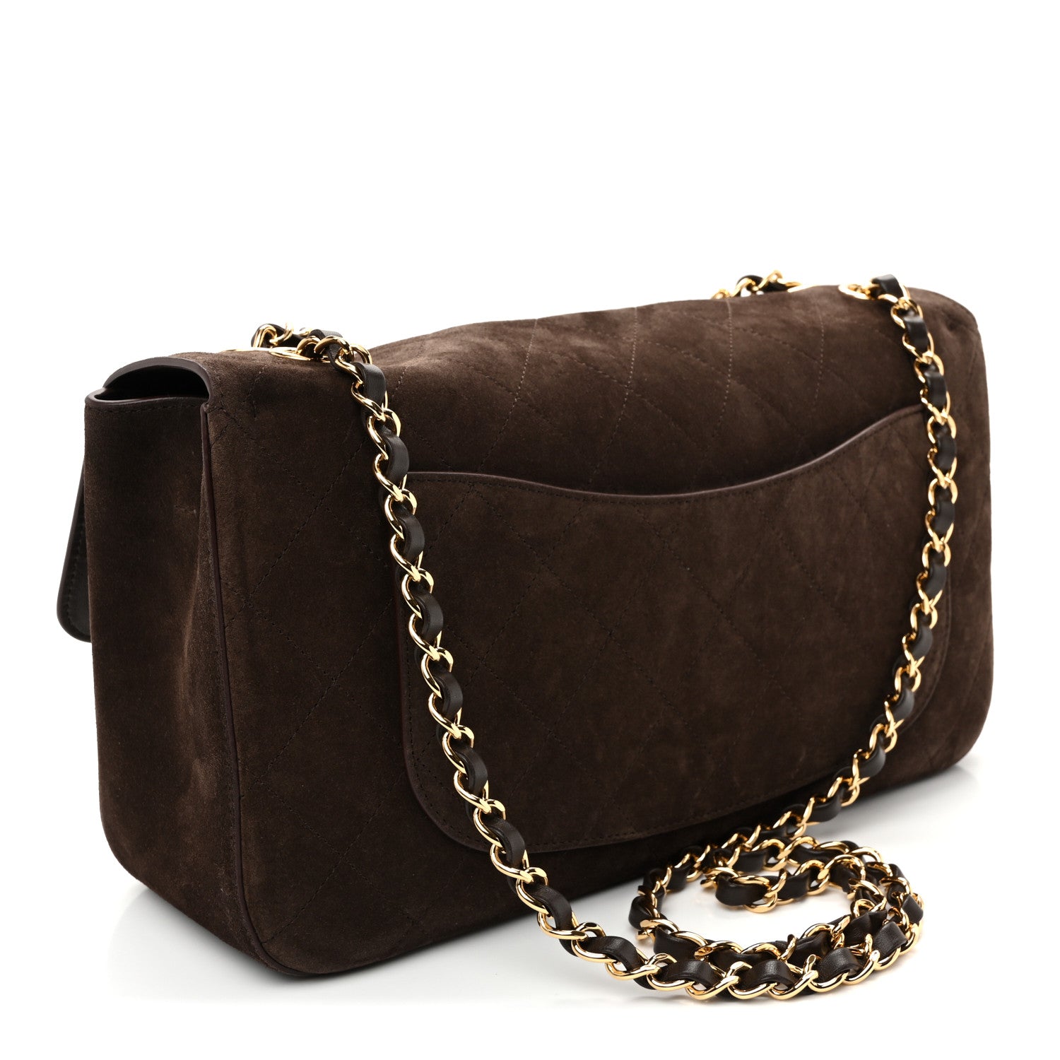 Chanel Suede Calfskin Small Souplissimo Maxi Flap Dark Brown 3 of 11