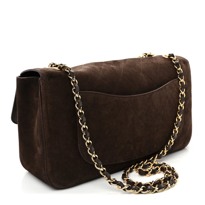 Chanel Suede Calfskin Small Souplissimo Maxi Flap Dark Brown 3 of 11