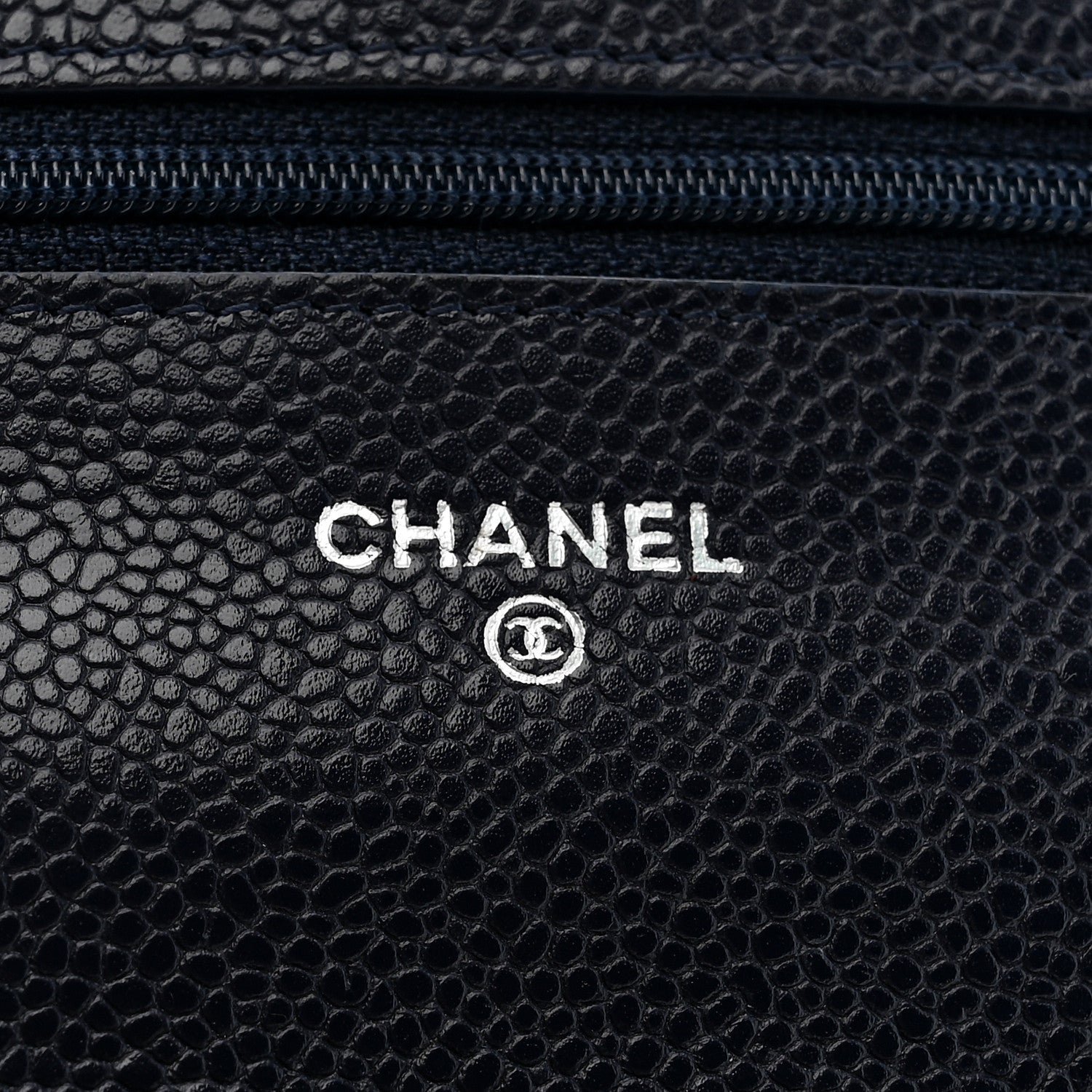 Chanel Caviar Quilted Wallet on Chain WOC Navy Blue 6 of 11