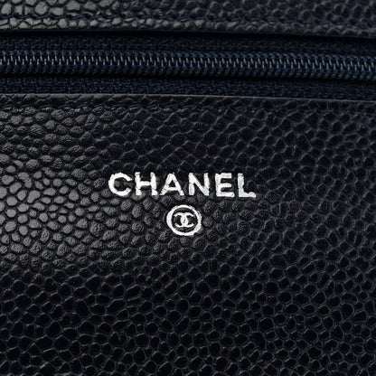 Chanel Caviar Quilted Wallet on Chain WOC Navy Blue 6 of 11