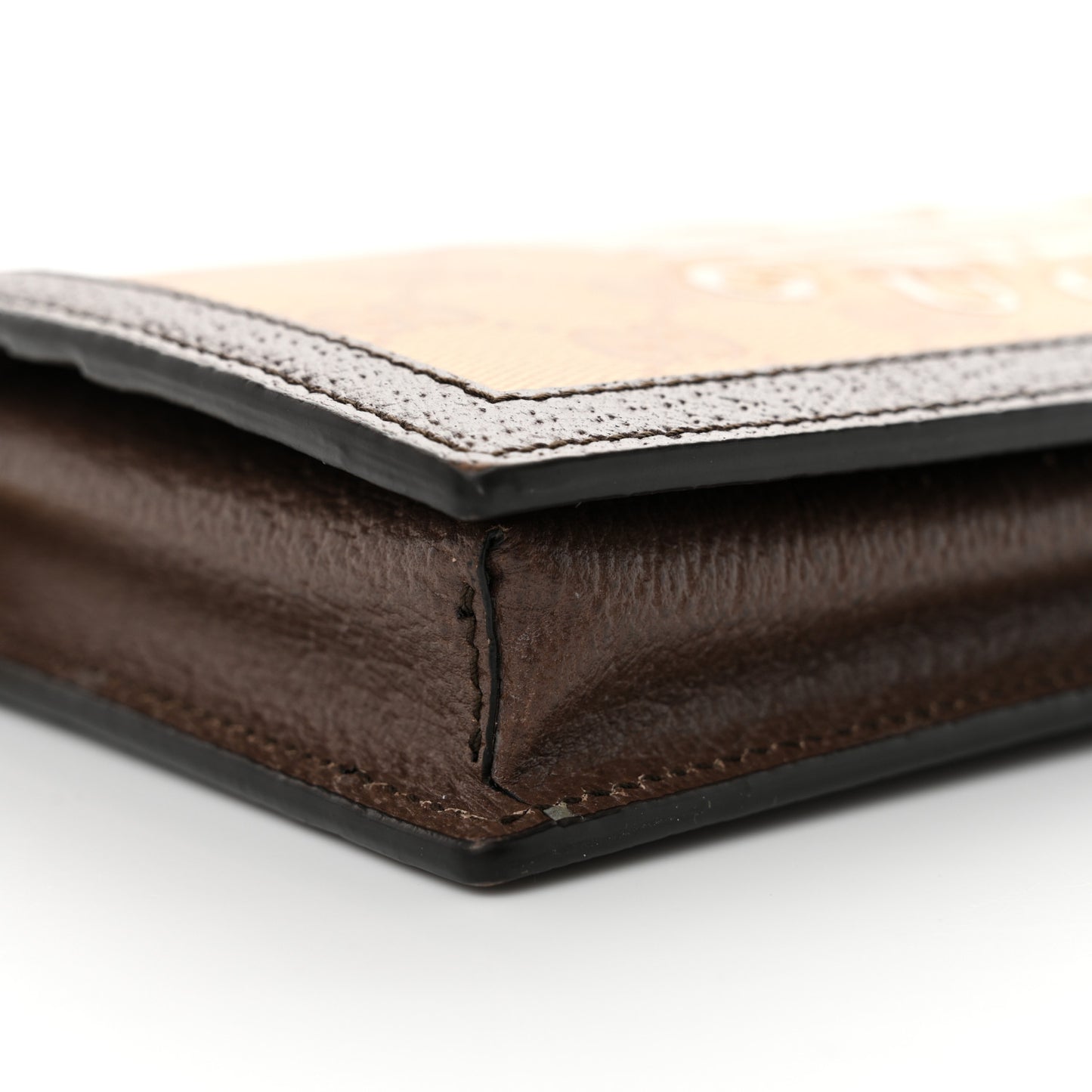 X ADIDAS Monogram Trefoil Embossed Wallet On Chain Brown