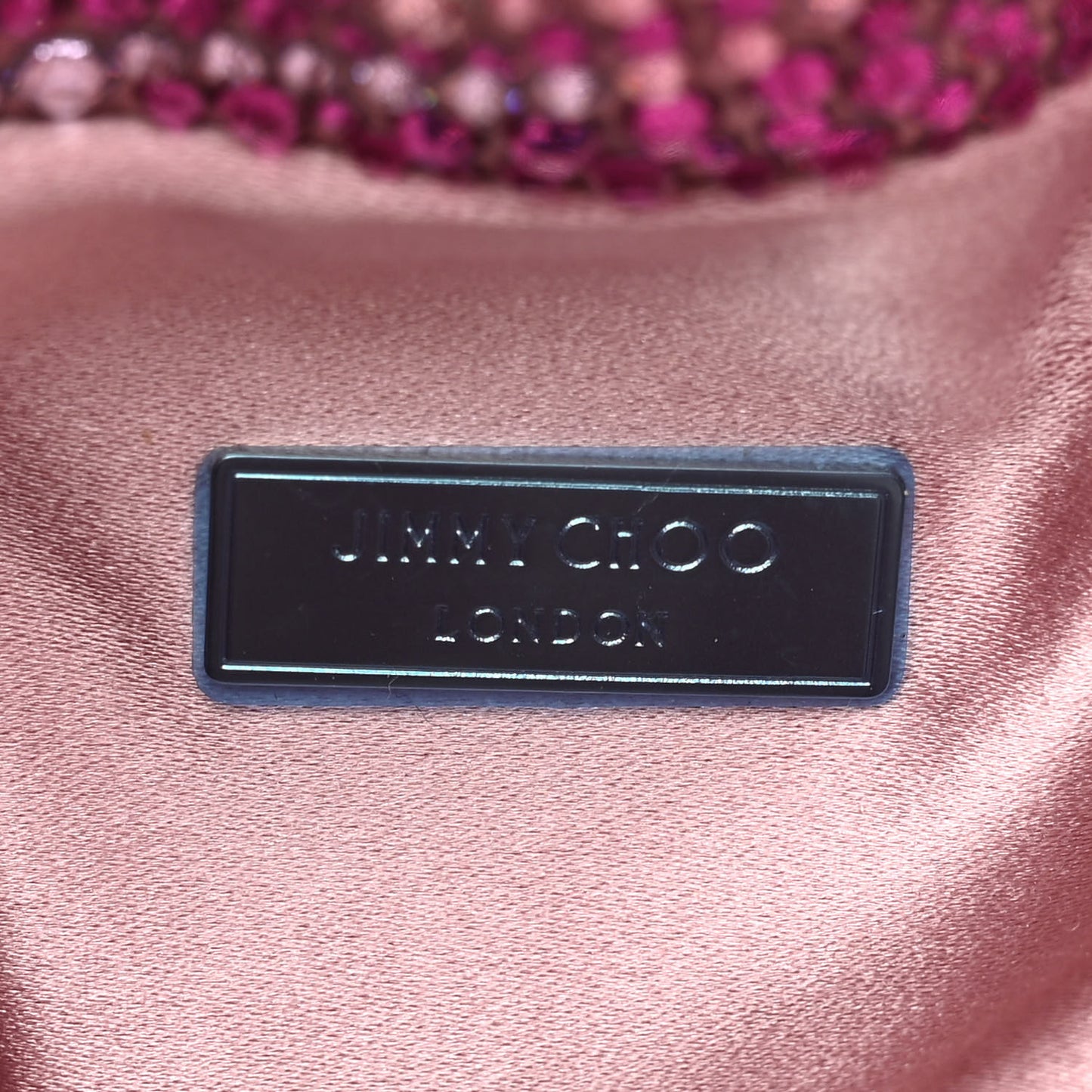 Satin Wave Degrade Hotfix Crystal Embellished Bon Bon Bucket Bag Pink Mix