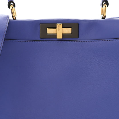 Fendi Vitello Seta Medium Peekaboo Iconic Satchel Viola Cassis 11 of 13