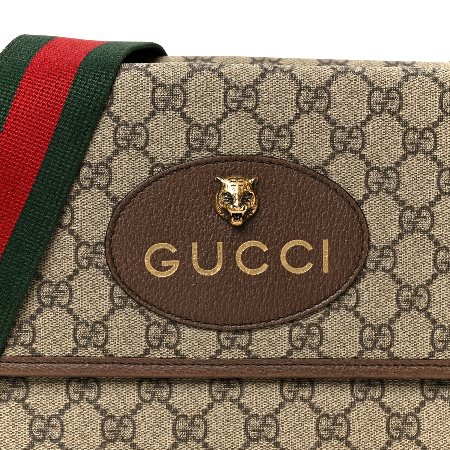 GG Supreme Monogram Web Small Neo Vintage Double Flap Messenger Bag Beige New Acero