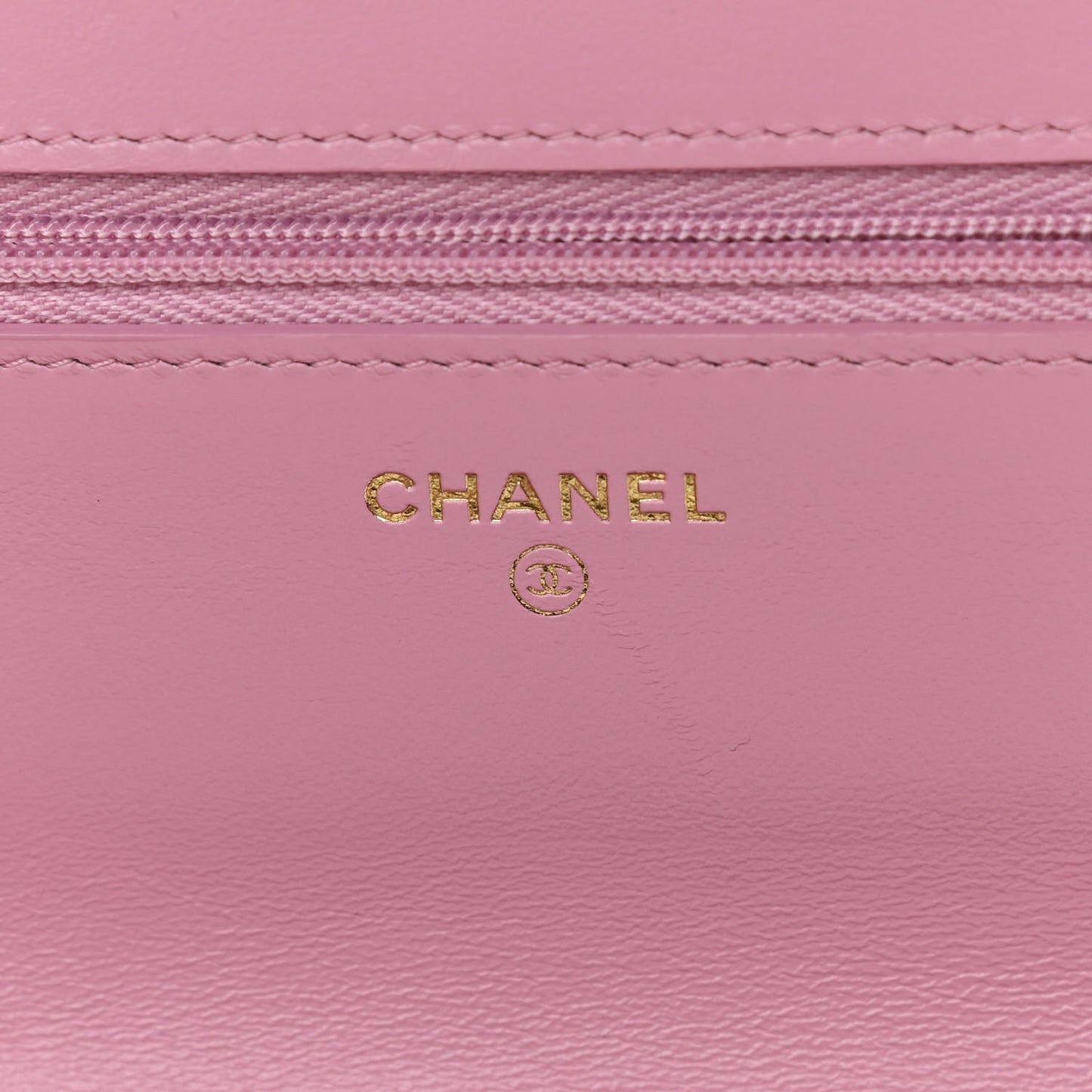 Lambskin Resin Quilted Wallet On Chain WOC Dark Pink