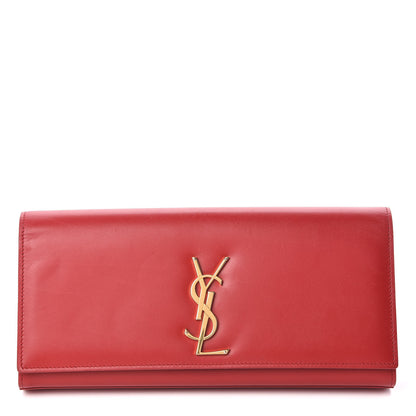 Saint Laurent Calfskin Monogram Cassandre Clutch Rouge Orient 1 of 8