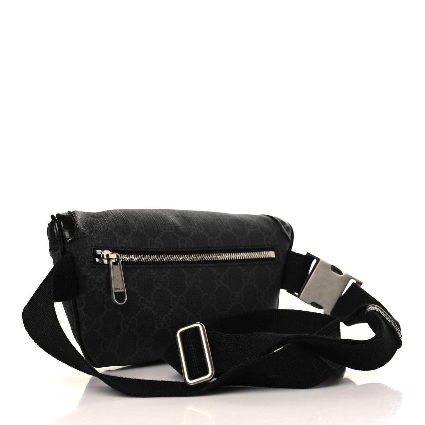 GG Supreme Monogram Textured Calfskin Retro Interlocking G Belt Bag Black