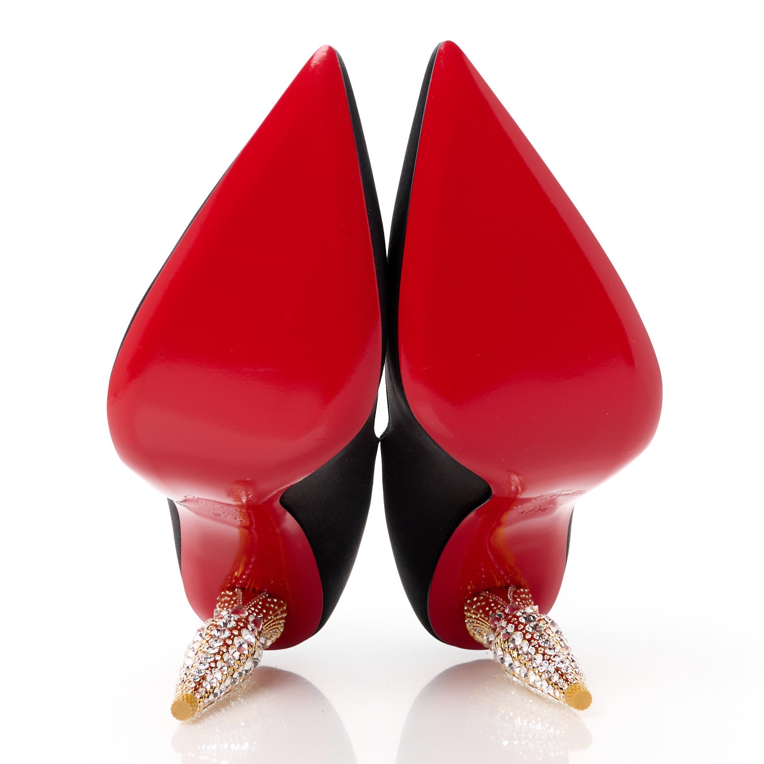 Christian Louboutin Crepe Satin Crystal LipStrass 100 Pumps 37.5 Black 5 of 8