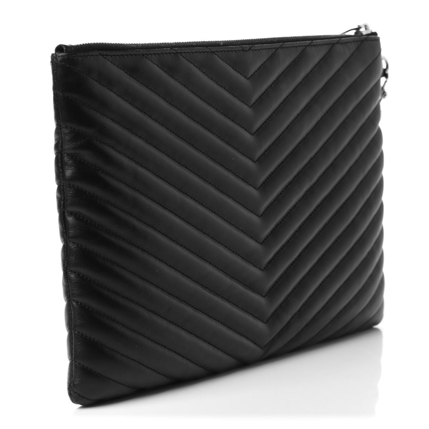 Calfskin Matelasse Monogram Cassandre Tablet Pouch Black