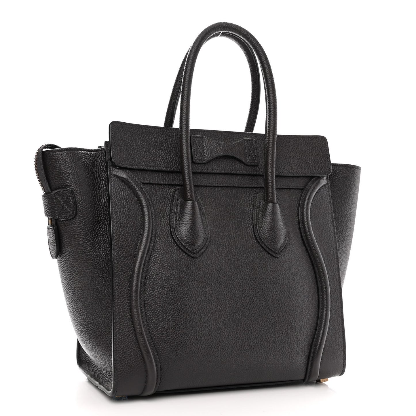 Drummed Calfskin Micro Luggage Liquorice