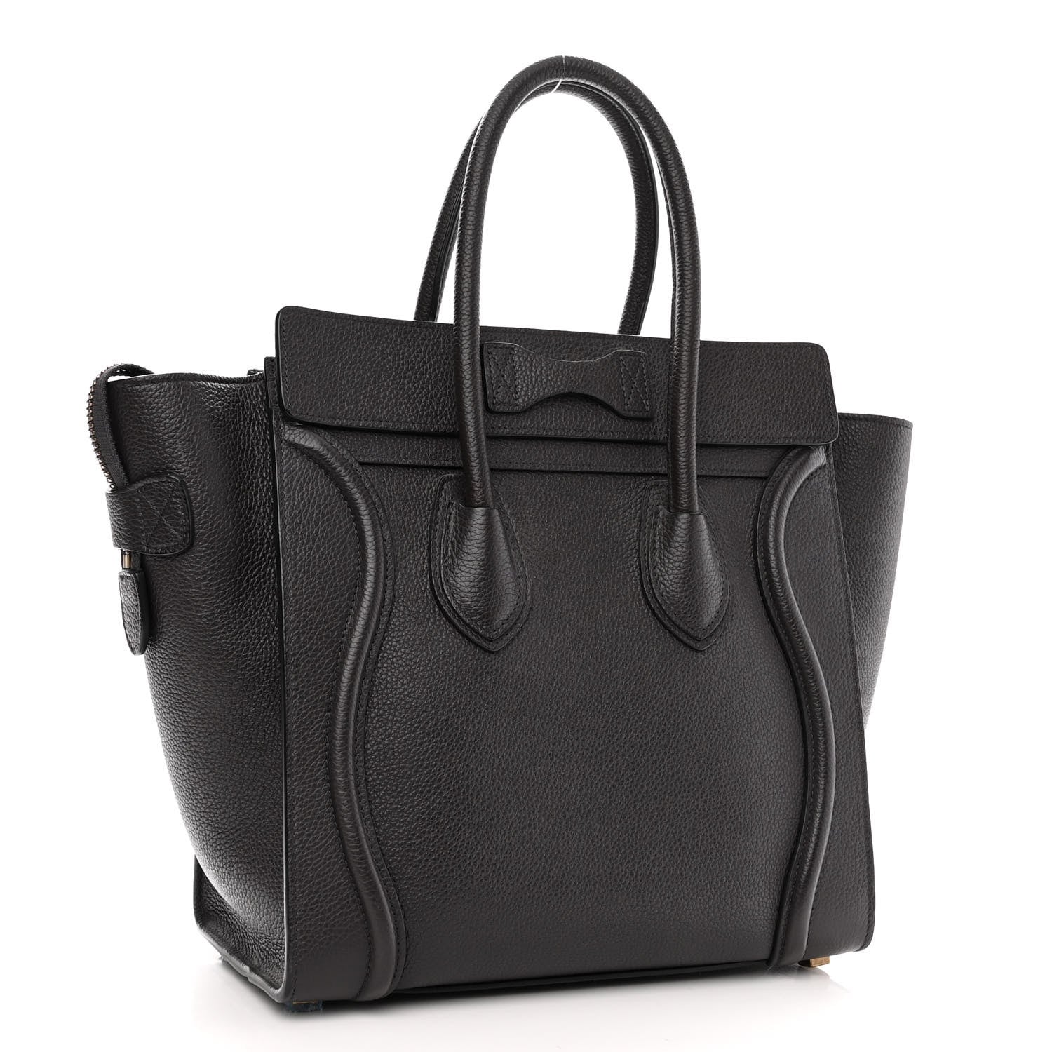 Celine Drummed Calfskin Micro Luggage Liquorice 3 of 9