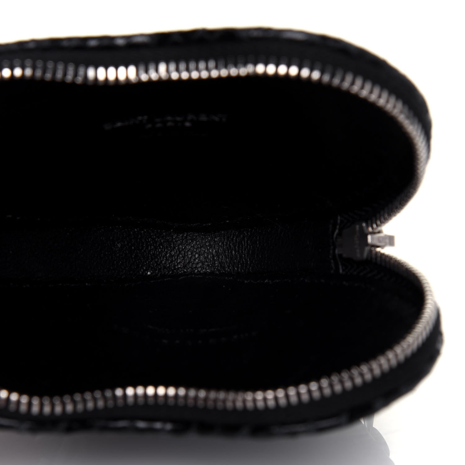 Saint Laurent Calfskin Snakeskin Embossed Love Heart Belt Bag Black 10 of 15