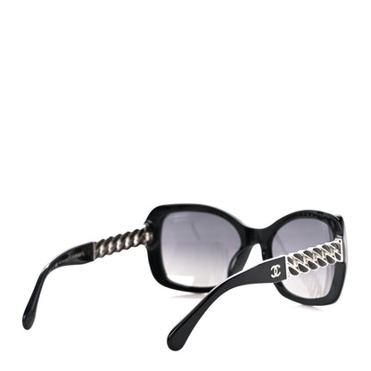 Chanel Acetate Metal Polarized Chain Square Sunglasses 5305 Black 5 of 8