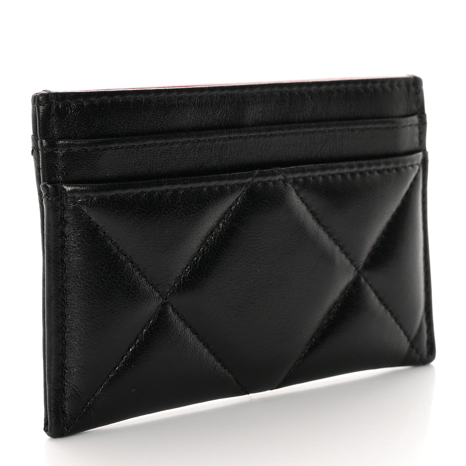 Chanel Lambskin Quilted Chanel 19 Card Holder Black 3 of 10
