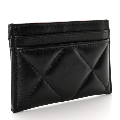 Chanel Lambskin Quilted Chanel 19 Card Holder Black 3 of 10