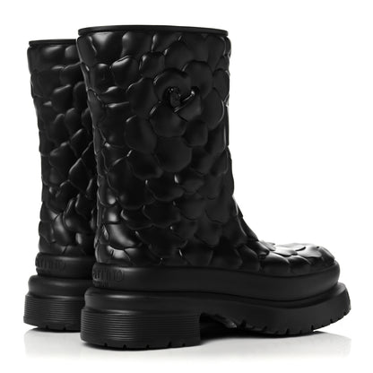 Valentino Garavani Rubber Atelier 03 Rose Edition 30/50mm Short Rainboots 40 Black 4 of 8