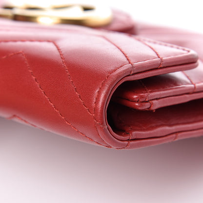 Gucci Calfskin Matelasse Mini GG Marmont Chain Wallet Hibiscus Red 11 of 17