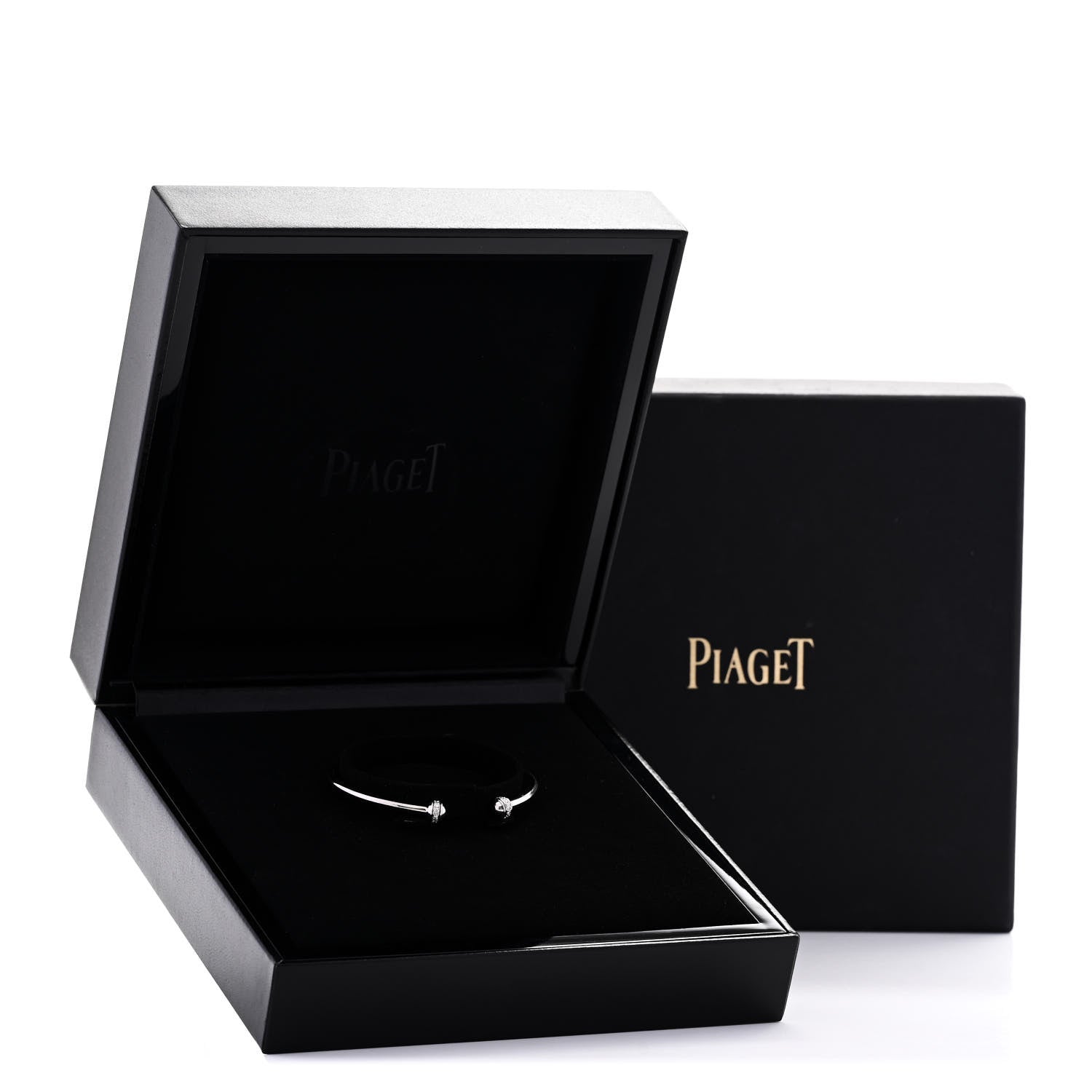 Piaget 18K White Gold Diamond Thin Possession Open Bangle Bracelet 4 of 4