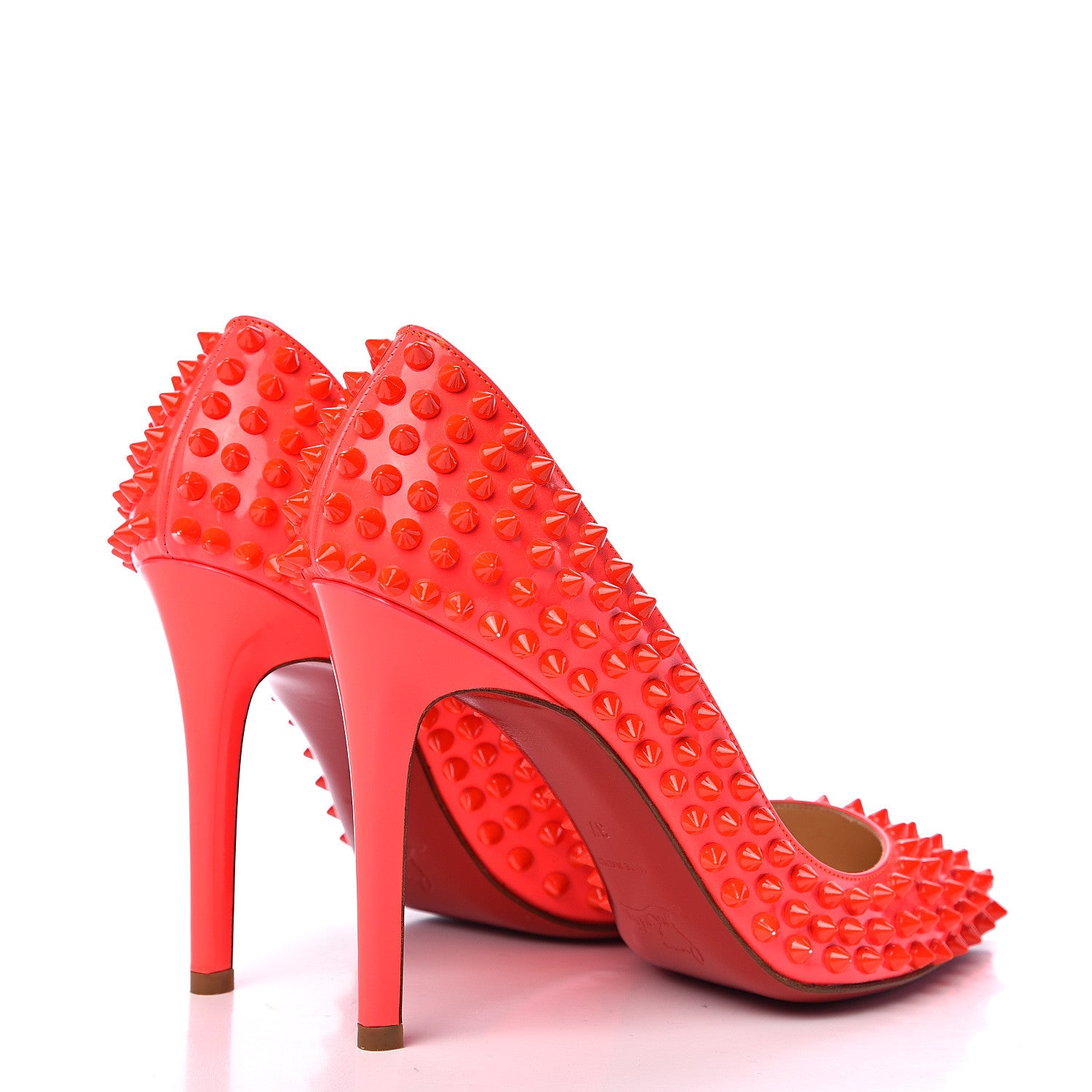 Christian Louboutin Patent Pigalle Spikes 100 Pumps 37 Rose Paris 4 of 10