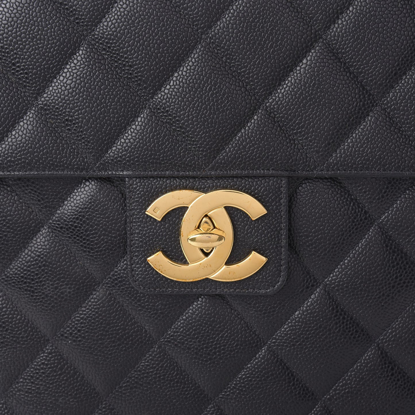 Caviar Quilted Briefcase Laptop Bag Black