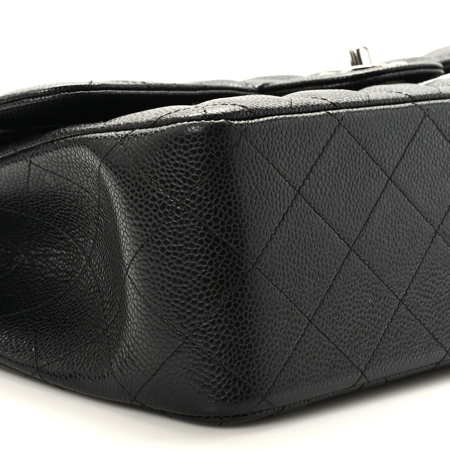 Caviar Quilted Jumbo Double Flap Black