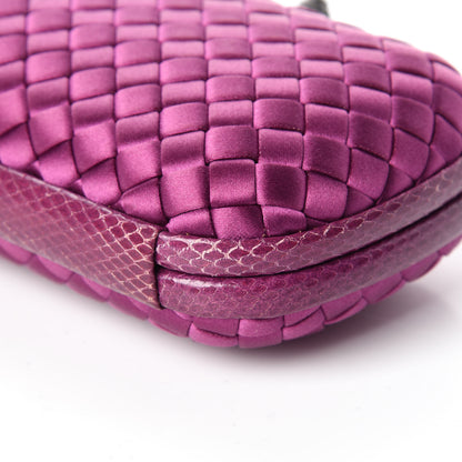 Bottega Veneta Satin Intreccio Impero Ayers Knot Clutch Orchid 6 of 8
