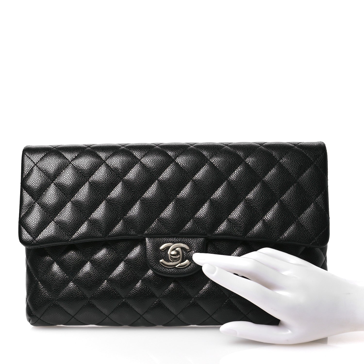 Chanel Caviar Quilted Flap Clutch Black 1616477 – FASHIONPHILE