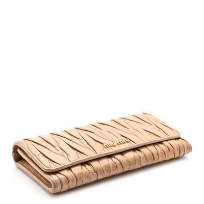 Miu Miu Nappa Matelasse Flap Wallet Pomice 4 of 6