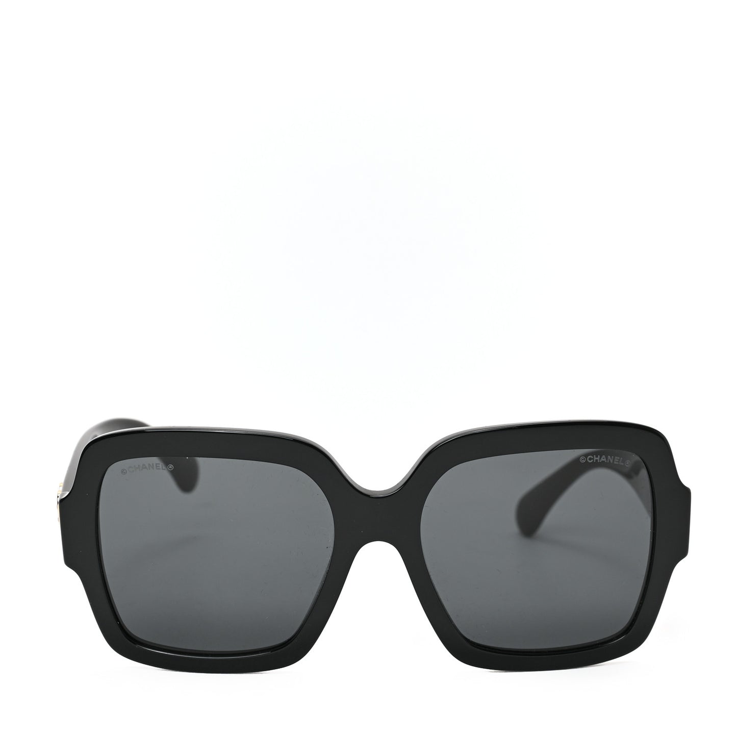 Acetate Square Heart Sunglasses 5479-A Black
