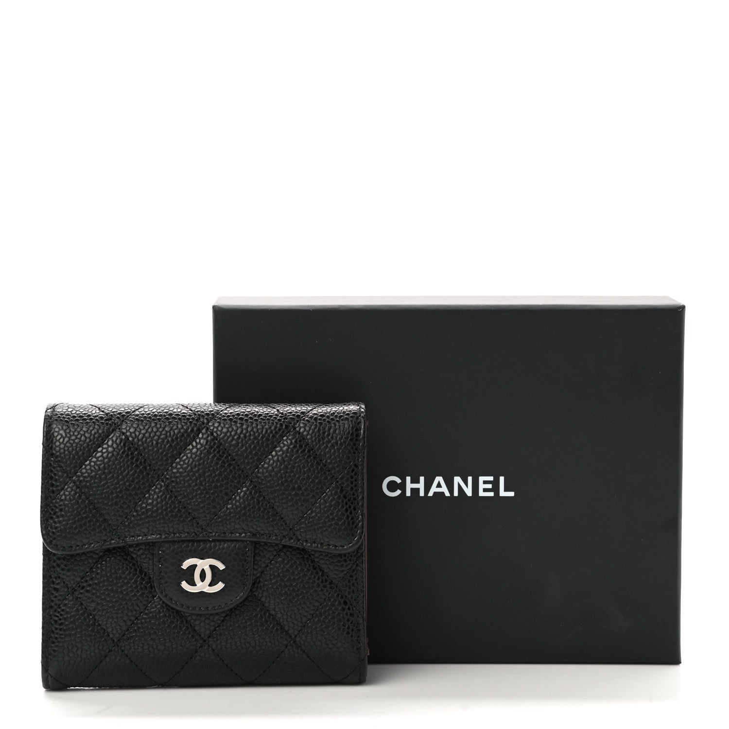 Chanel Caviar Quilted Compact Flap Wallet Black 9 of 9