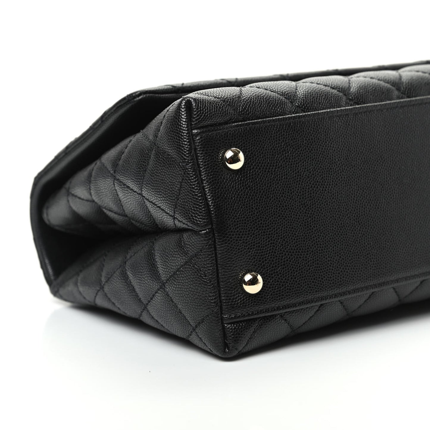 Caviar Quilted Small Coco Handle Flap Black