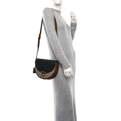 Gucci GG Supreme Monogram Calfskin Small Padlock Messenger Shoulder Bag Beige Black Cuir 2 of 9
