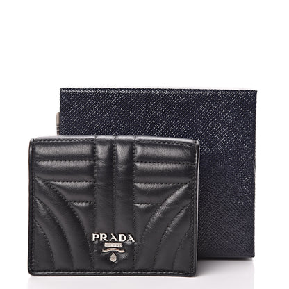 Prada Soft Calfskin Impunture Diagramme Wallet Black 7 of 7