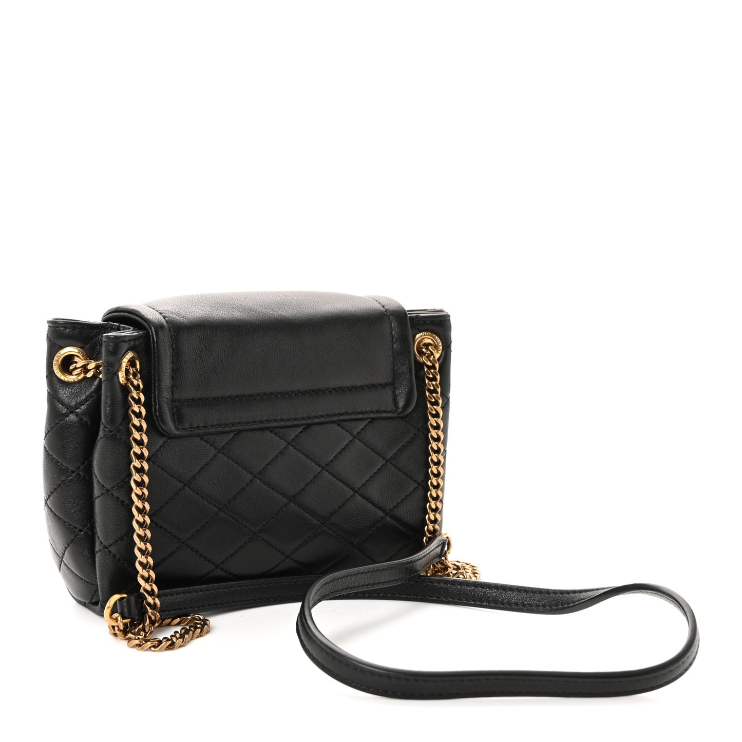 Lambskin Quilted Monogram Mini Nolita Black