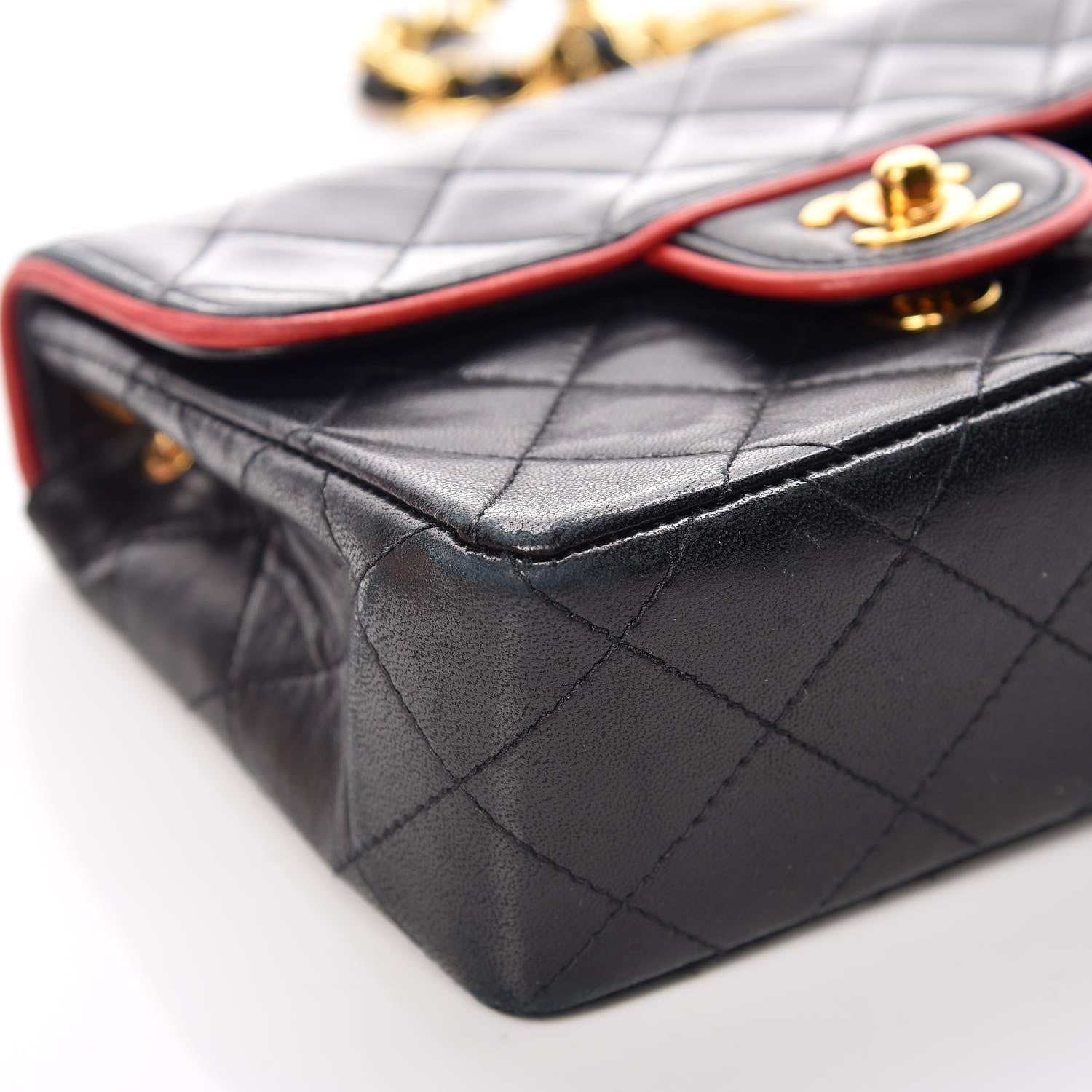 Chanel Lambskin Quilted Mini Square Flap Navy Blue 15 of 17