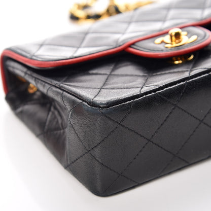 Chanel Lambskin Quilted Mini Square Flap Navy Blue 15 of 17