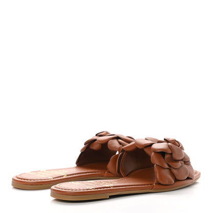 Valentino Garavani Calfskin Atelier 03 Rose Edition Slide Sandals 38 Cuoio 4 of 8