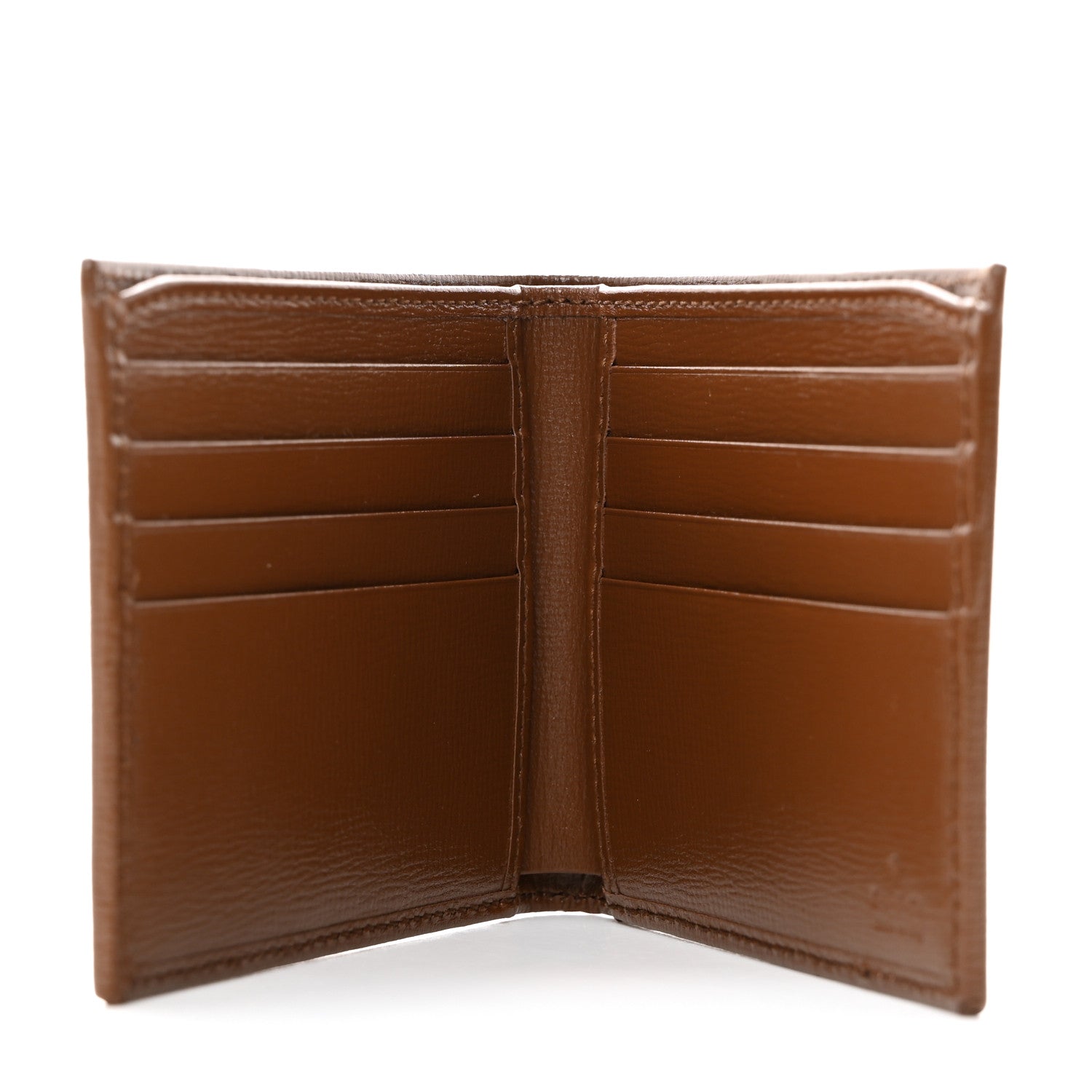 Gucci GG Supreme Monogram Azalea Calfskin Retro Interlocking G Bi-Fold Wallet Beige Ebony Brown Sugar 5 of 9