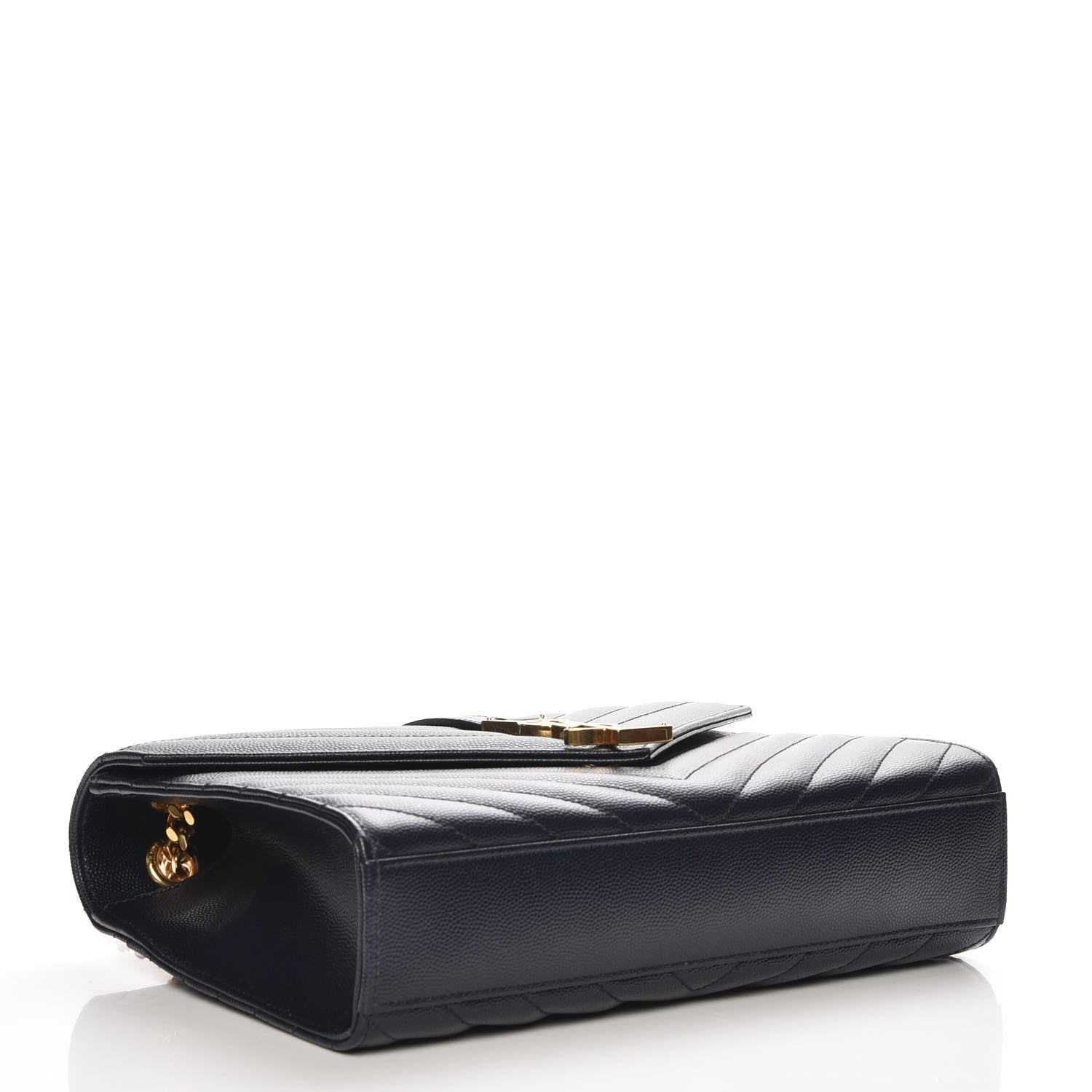 Saint Laurent Grain De Poudre Matelasse Chevron Medium Monogram Satchel Midnight Blue 4 of 6
